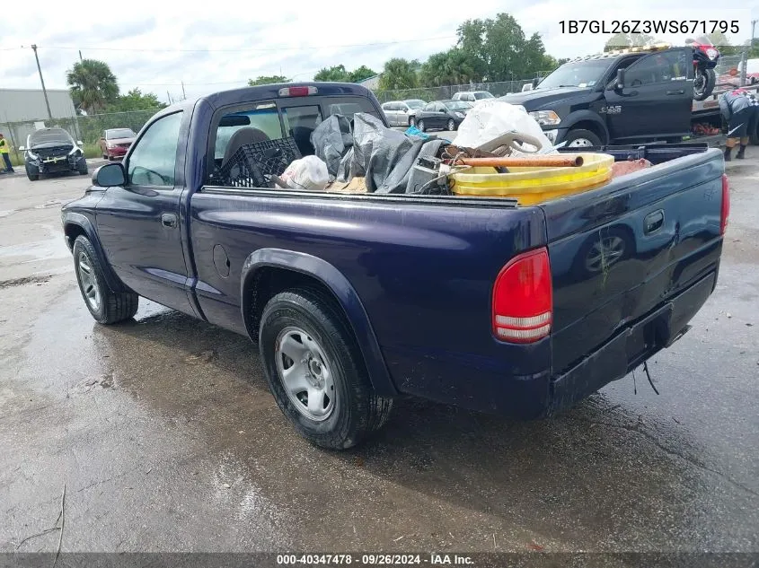 1B7GL26Z3WS671795 1998 Dodge Dakota Sport