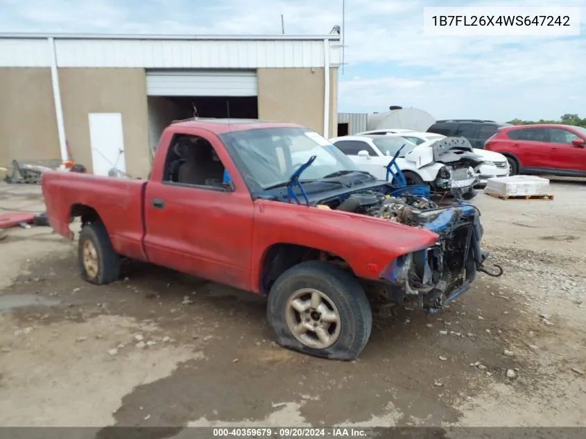 1998 Dodge Dakota Slt/Sport VIN: 1B7FL26X4WS647242 Lot: 40359679