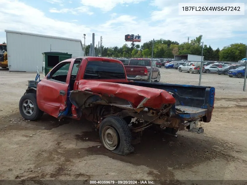 1998 Dodge Dakota Slt/Sport VIN: 1B7FL26X4WS647242 Lot: 40359679