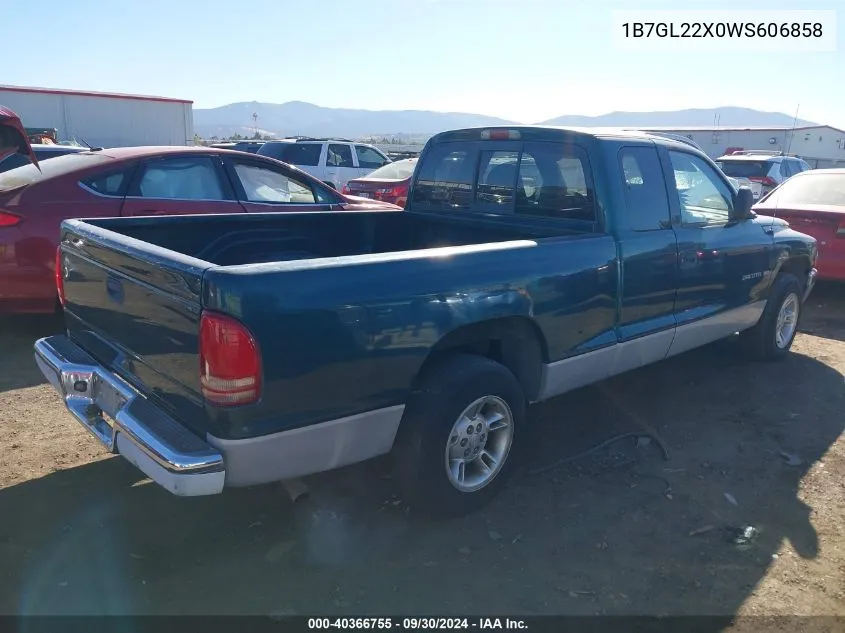 1998 Dodge Dakota Slt/Sport VIN: 1B7GL22X0WS606858 Lot: 40366755