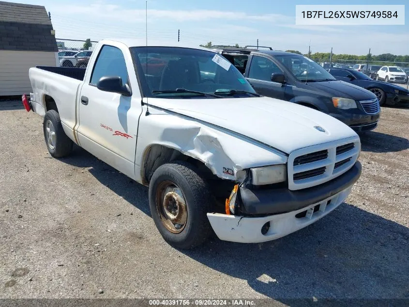 1998 Dodge Dakota Slt/Sport VIN: 1B7FL26X5WS749584 Lot: 40391756