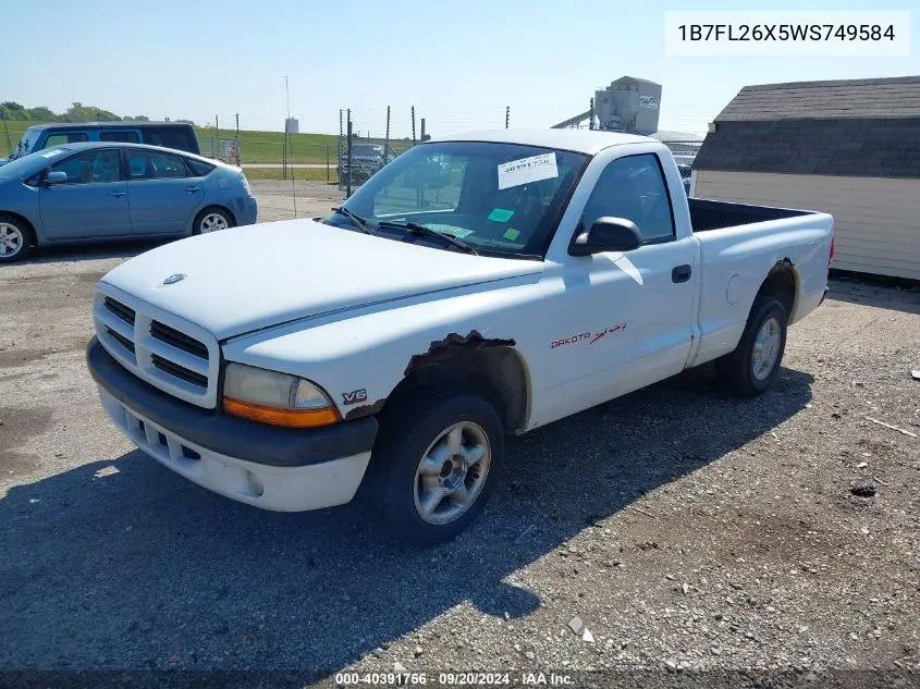 1998 Dodge Dakota Slt/Sport VIN: 1B7FL26X5WS749584 Lot: 40391756