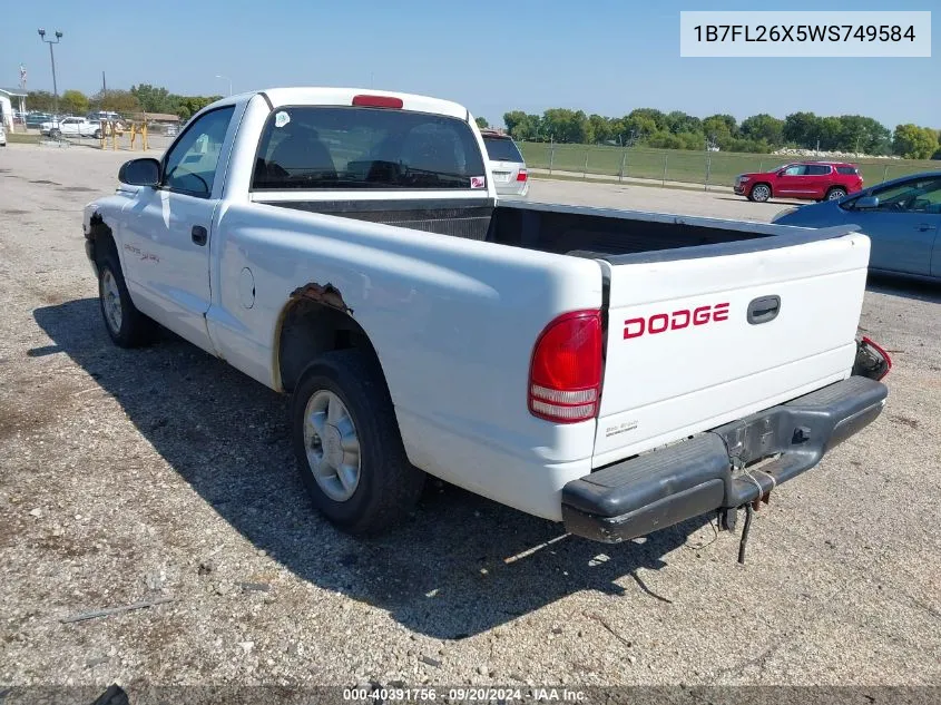 1998 Dodge Dakota Slt/Sport VIN: 1B7FL26X5WS749584 Lot: 40391756