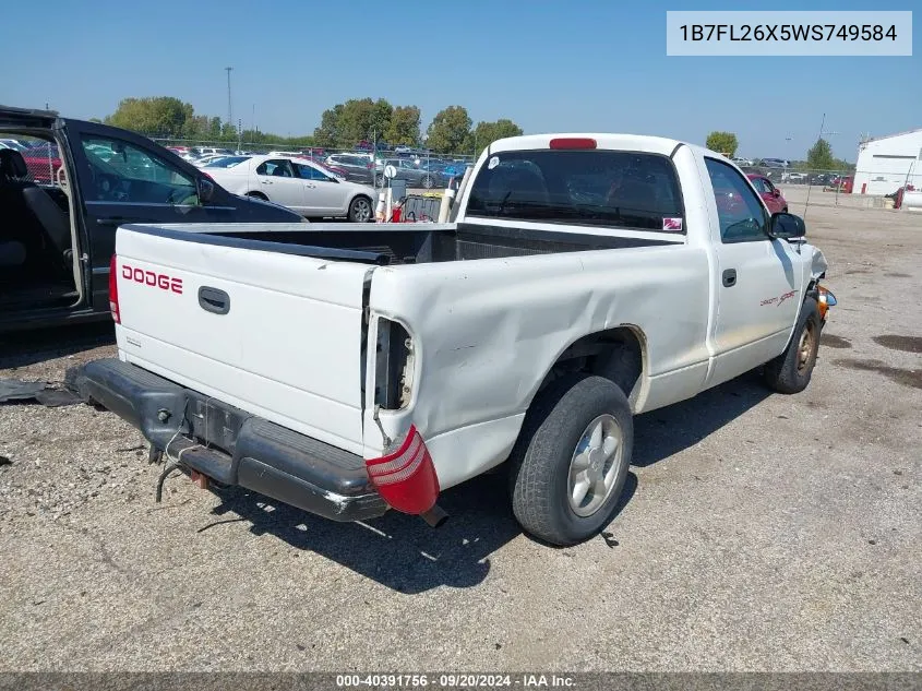 1998 Dodge Dakota Slt/Sport VIN: 1B7FL26X5WS749584 Lot: 40391756