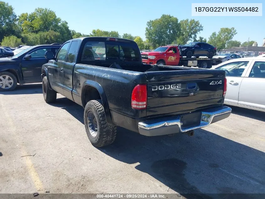 1998 Dodge Dakota VIN: 1B7GG22Y1WS504482 Lot: 40441724