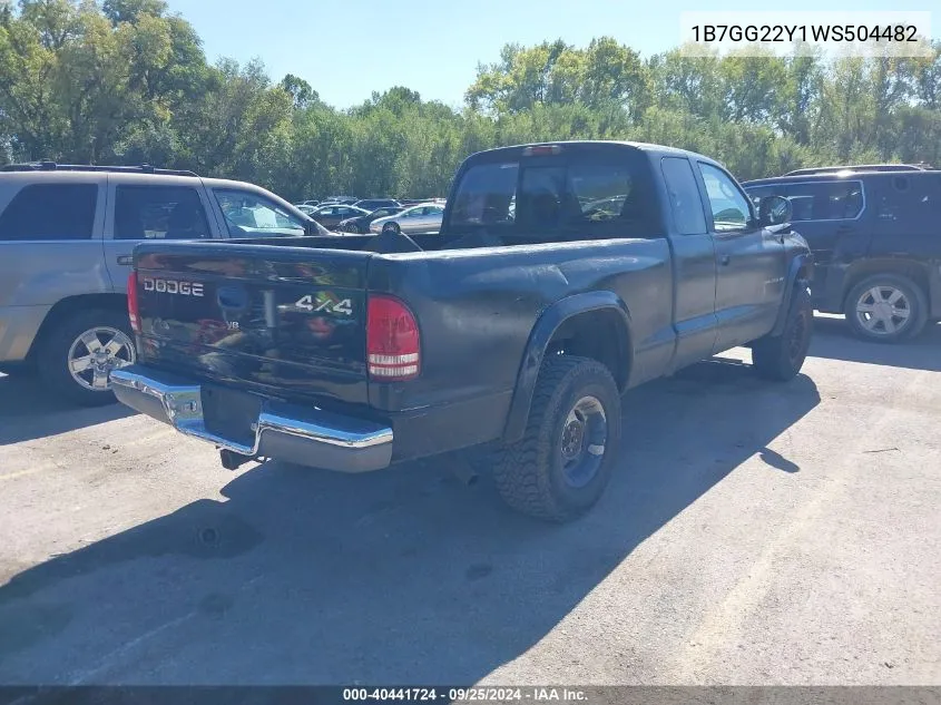 1998 Dodge Dakota VIN: 1B7GG22Y1WS504482 Lot: 40441724