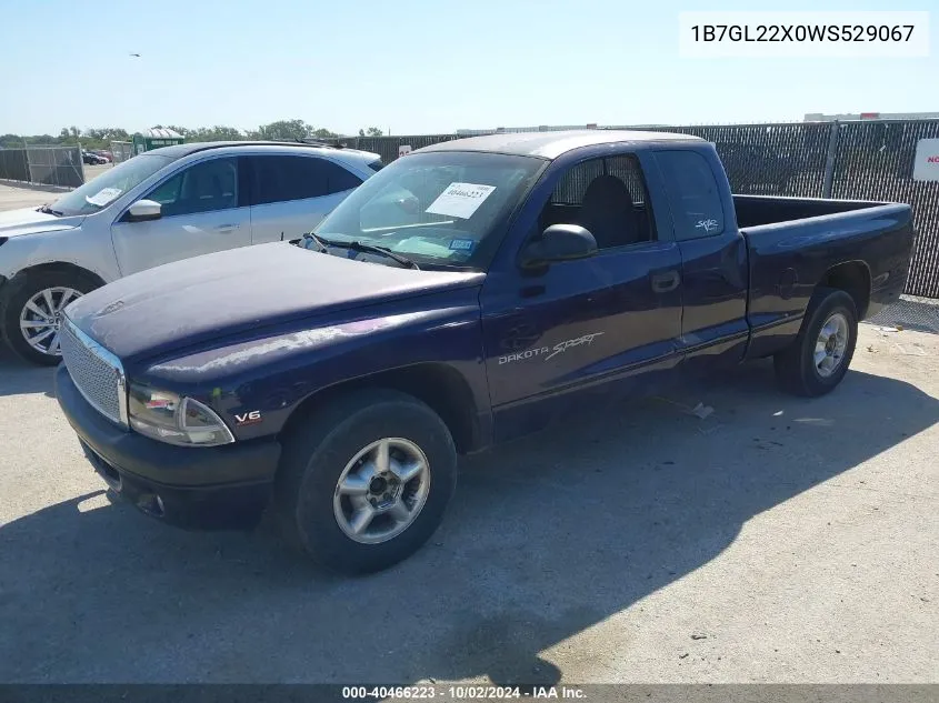 1998 Dodge Dakota Slt/Sport VIN: 1B7GL22X0WS529067 Lot: 40466223