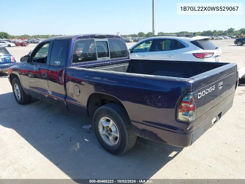 1998 Dodge Dakota Slt/Sport VIN: 1B7GL22X0WS529067 Lot: 40466223