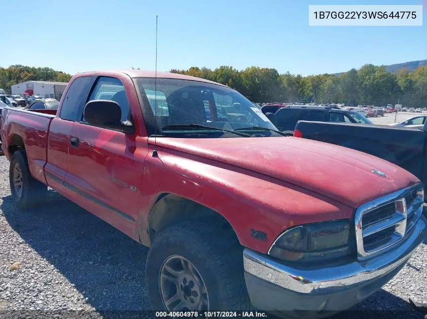 1B7GG22Y3WS644775 1998 Dodge Dakota Slt/Sport