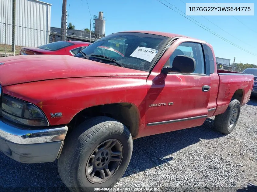 1B7GG22Y3WS644775 1998 Dodge Dakota Slt/Sport