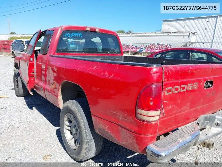 1B7GG22Y3WS644775 1998 Dodge Dakota Slt/Sport