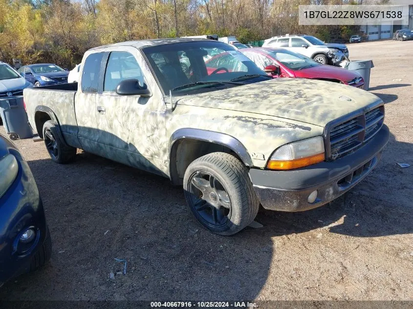 1998 Dodge Dakota Sport VIN: 1B7GL22Z8WS671538 Lot: 40667916