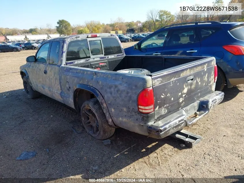 1998 Dodge Dakota Sport VIN: 1B7GL22Z8WS671538 Lot: 40667916