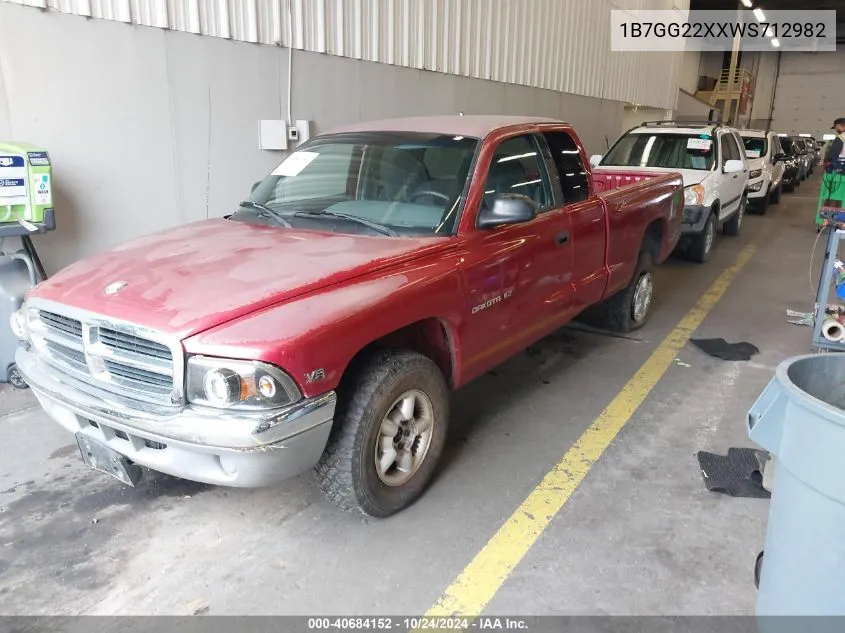 1998 Dodge Dakota VIN: 1B7GG22XXWS712982 Lot: 40684152