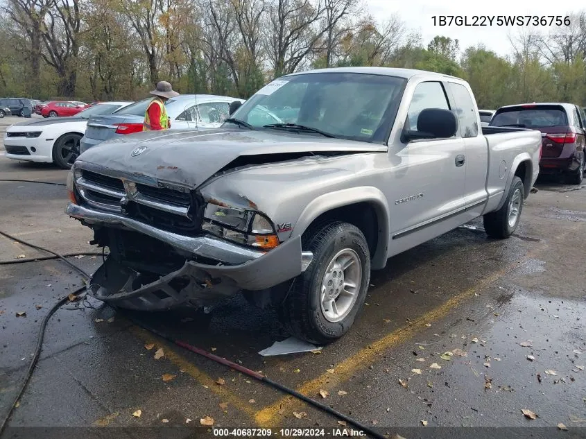 1998 Dodge Dakota Slt/Sport VIN: 1B7GL22Y5WS736756 Lot: 40687209