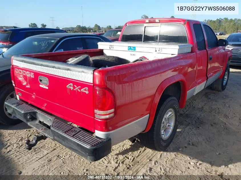 1998 Dodge Dakota Slt/Sport VIN: 1B7GG22Y7WS506088 Lot: 40733332