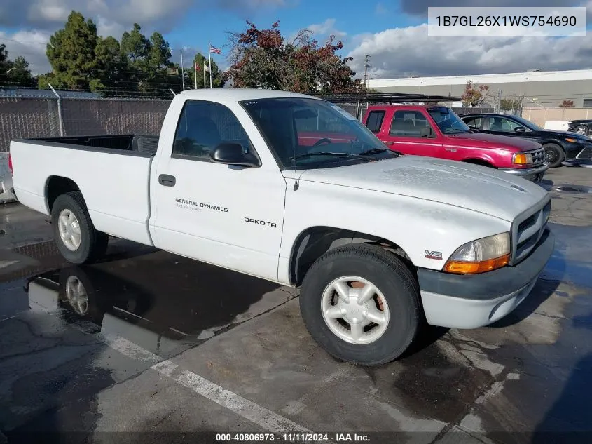 1998 Dodge Dakota Slt/Sport VIN: 1B7GL26X1WS754690 Lot: 40806973