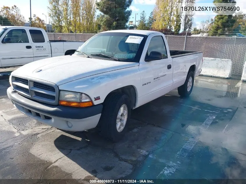 1998 Dodge Dakota Slt/Sport VIN: 1B7GL26X1WS754690 Lot: 40806973