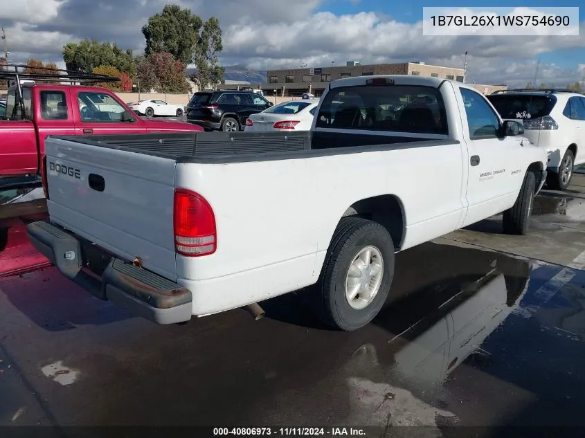 1998 Dodge Dakota Slt/Sport VIN: 1B7GL26X1WS754690 Lot: 40806973