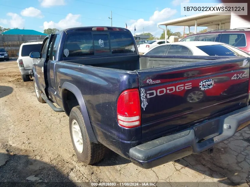 1998 Dodge Dakota Slt/Sport VIN: 1B7GG22XXWS521224 Lot: 40826593