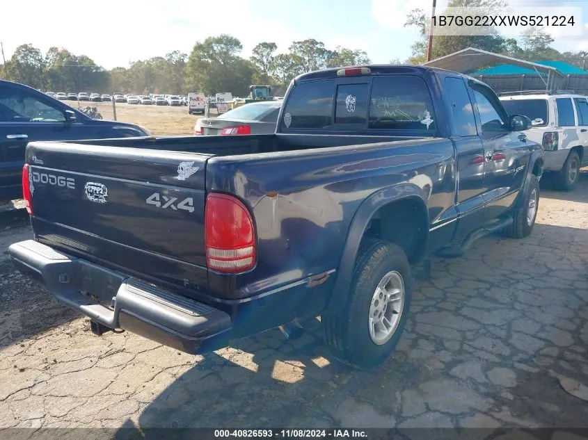 1998 Dodge Dakota Slt/Sport VIN: 1B7GG22XXWS521224 Lot: 40826593