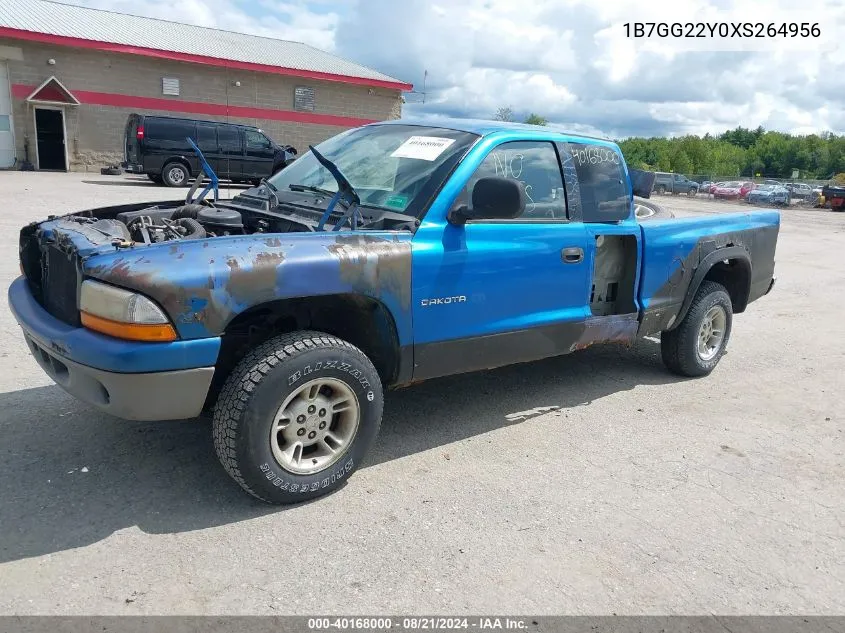 1999 Dodge Dakota Slt/Sport VIN: 1B7GG22Y0XS264956 Lot: 40168000