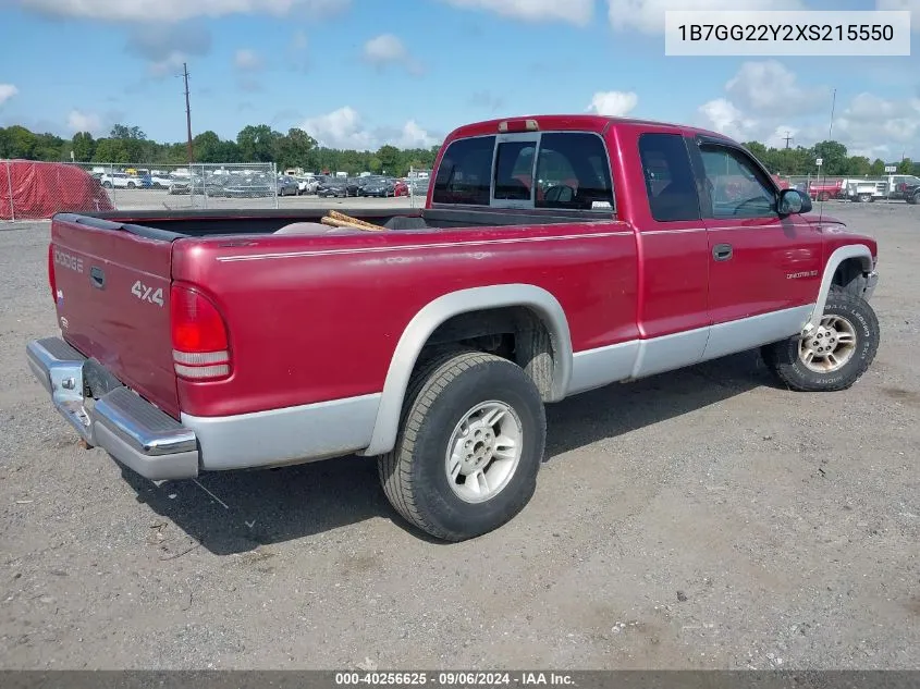 1999 Dodge Dakota Slt/Sport VIN: 1B7GG22Y2XS215550 Lot: 40256625