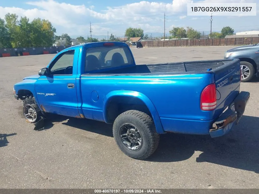 1999 Dodge Dakota Slt/Sport VIN: 1B7GG26X9XS291557 Lot: 40570197