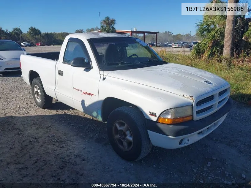 1999 Dodge Dakota VIN: 1B7FL26X3XS156985 Lot: 40667794