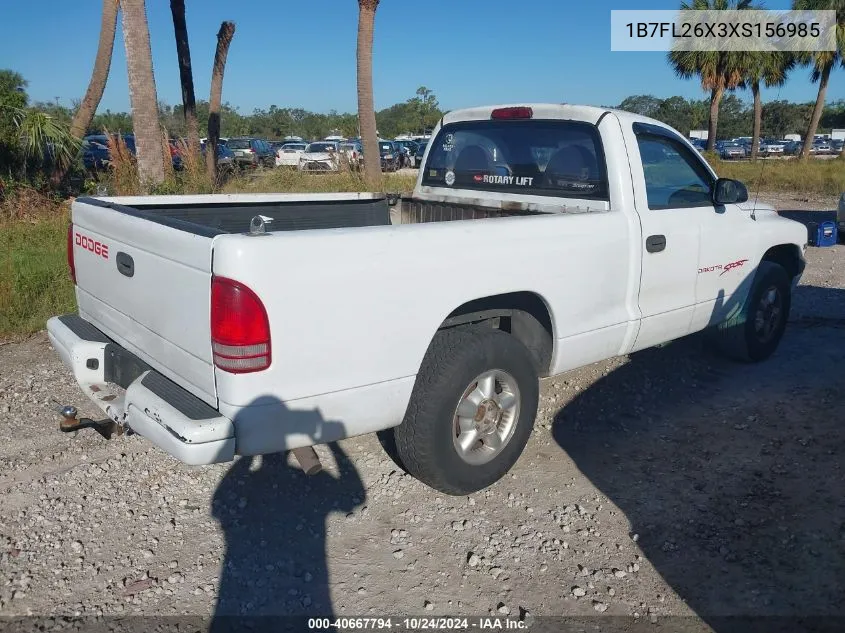 1999 Dodge Dakota VIN: 1B7FL26X3XS156985 Lot: 40667794