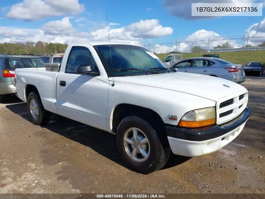 1999 Dodge Dakota Slt/Sport VIN: 1B7GL26X6XS217136 Lot: 40815048