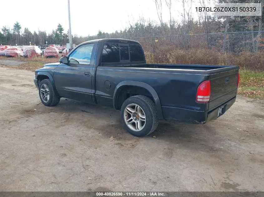 1999 Dodge Dakota Slt/Sport VIN: 1B7GL26Z0XS150339 Lot: 40826590