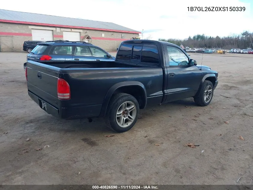 1999 Dodge Dakota Slt/Sport VIN: 1B7GL26Z0XS150339 Lot: 40826590