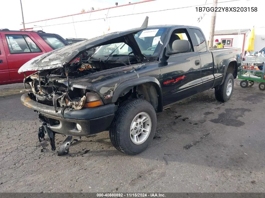 1999 Dodge Dakota Slt/Sport VIN: 1B7GG22Y8XS203158 Lot: 40880892