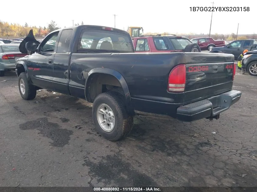 1999 Dodge Dakota Slt/Sport VIN: 1B7GG22Y8XS203158 Lot: 40880892