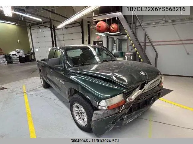 2000 Dodge Dakota VIN: 1B7GL22X6YS568216 Lot: 30049046