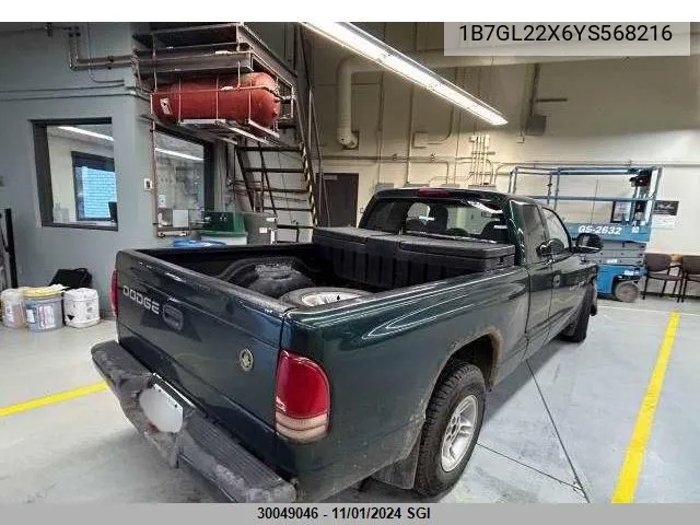 2000 Dodge Dakota VIN: 1B7GL22X6YS568216 Lot: 30049046