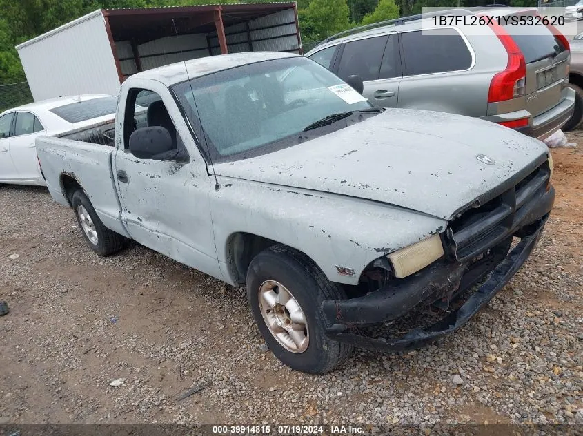 2000 Dodge Dakota Slt/Sport VIN: 1B7FL26X1YS532620 Lot: 39914815