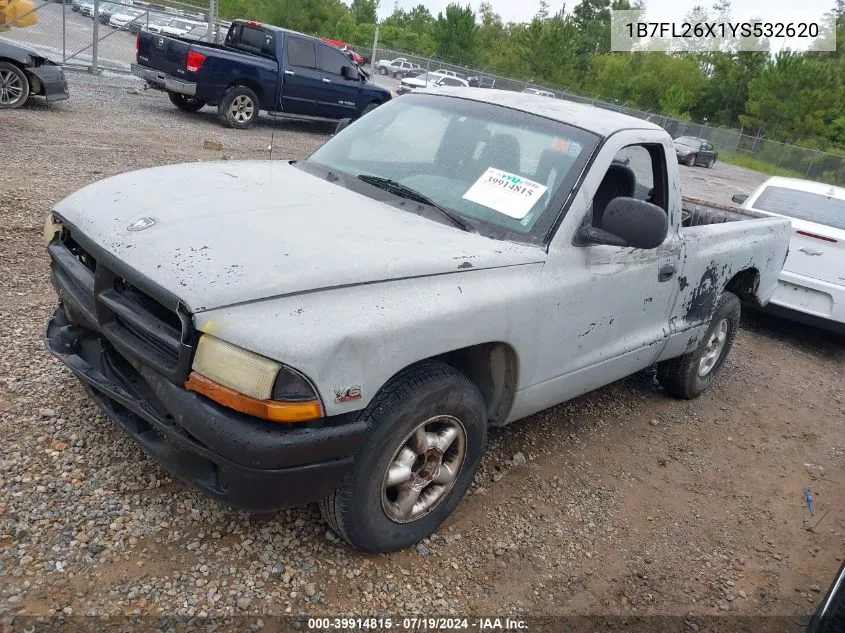 2000 Dodge Dakota Slt/Sport VIN: 1B7FL26X1YS532620 Lot: 39914815