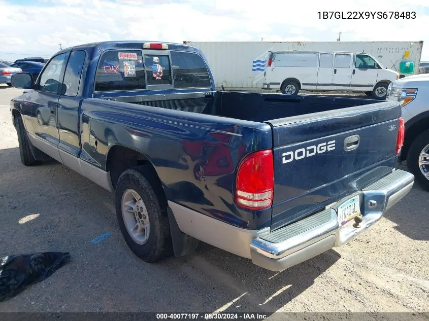 2000 Dodge Dakota Slt/Sport VIN: 1B7GL22X9YS678483 Lot: 40077197