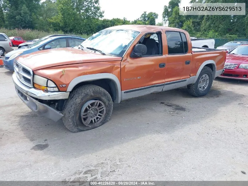 2000 Dodge Dakota Slt/Sport VIN: 1B7HG2AZ6YS629513 Lot: 40226820