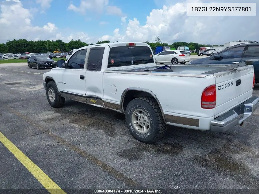 1B7GL22N9YS577801 2000 Dodge Dakota Slt/Sport