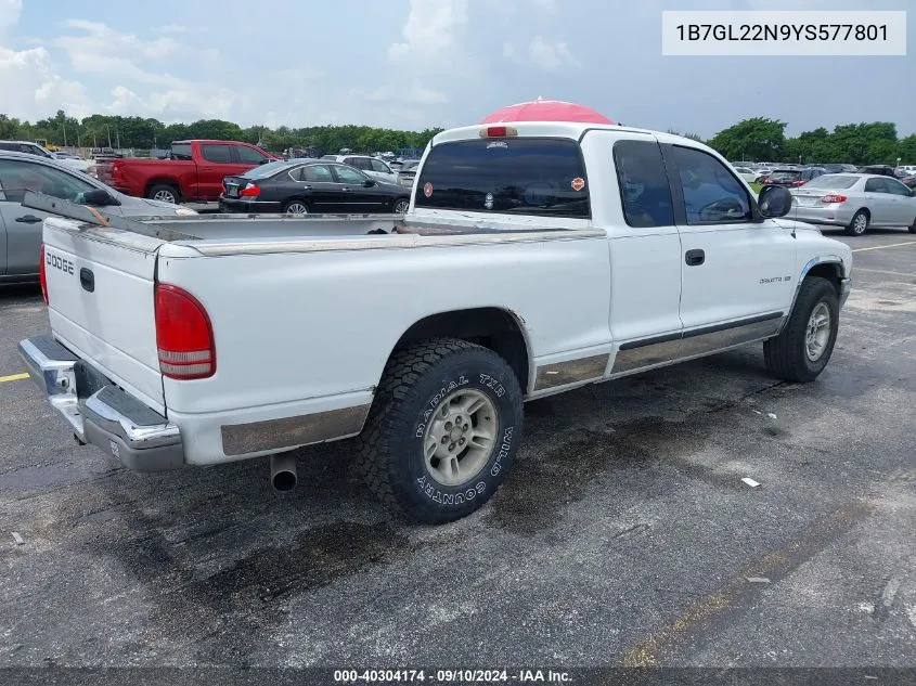 1B7GL22N9YS577801 2000 Dodge Dakota Slt/Sport