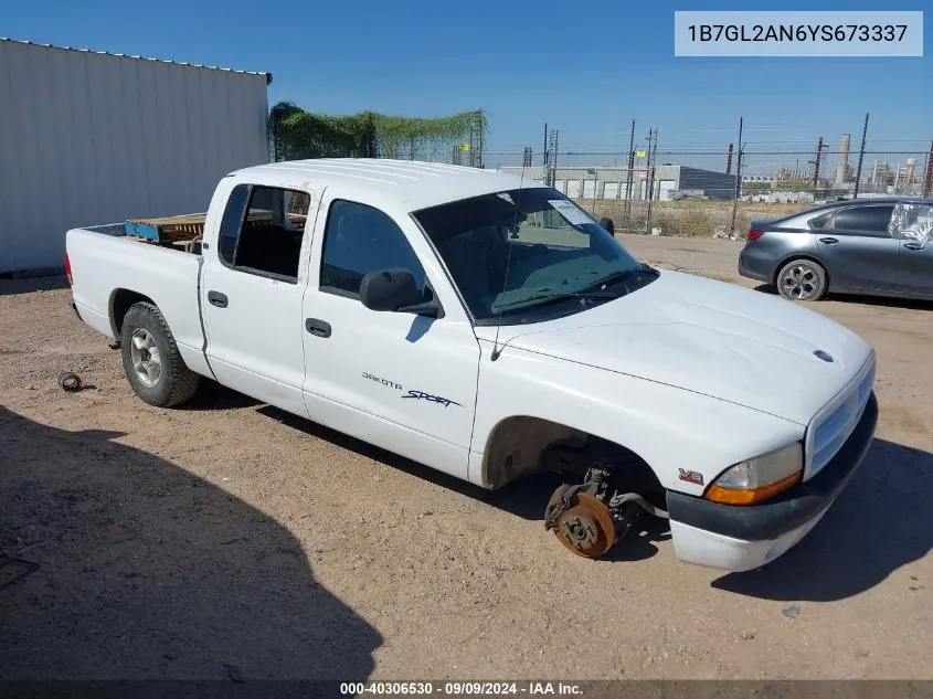 2000 Dodge Dakota Slt/Sport VIN: 1B7GL2AN6YS673337 Lot: 40306530