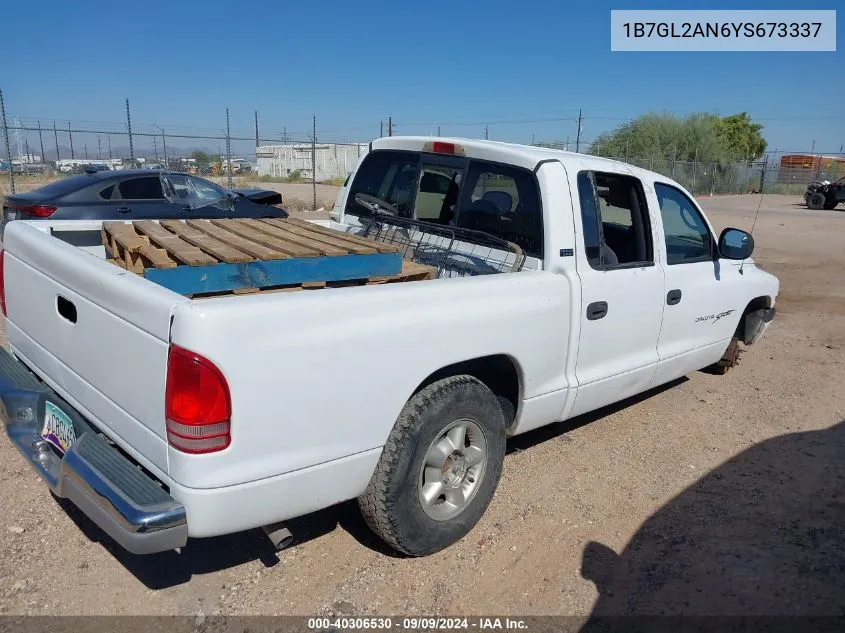 2000 Dodge Dakota Slt/Sport VIN: 1B7GL2AN6YS673337 Lot: 40306530