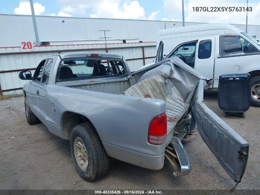 2000 Dodge Dakota Slt/Sport VIN: 1B7GL22X5YS763143 Lot: 40335426