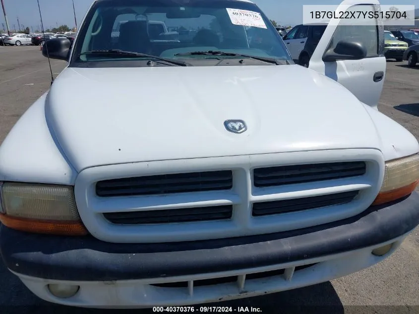 2000 Dodge Dakota Slt/Sport VIN: 1B7GL22X7YS515704 Lot: 40370376