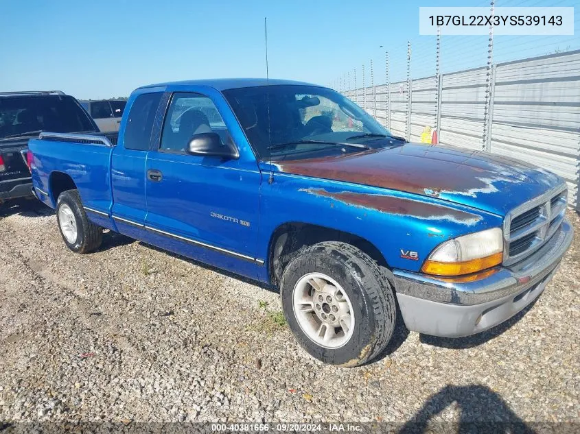 2000 Dodge Dakota Slt/Sport VIN: 1B7GL22X3YS539143 Lot: 40381656