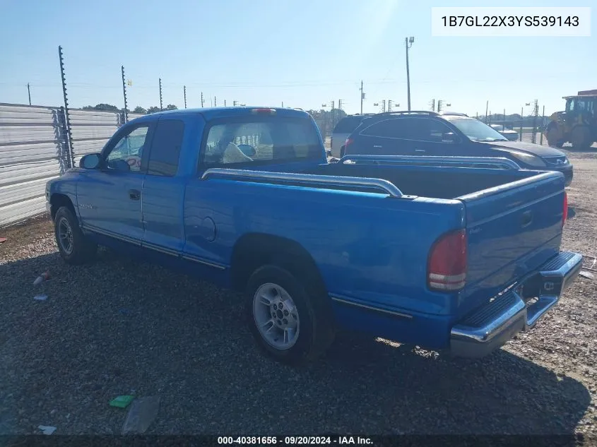 2000 Dodge Dakota Slt/Sport VIN: 1B7GL22X3YS539143 Lot: 40381656