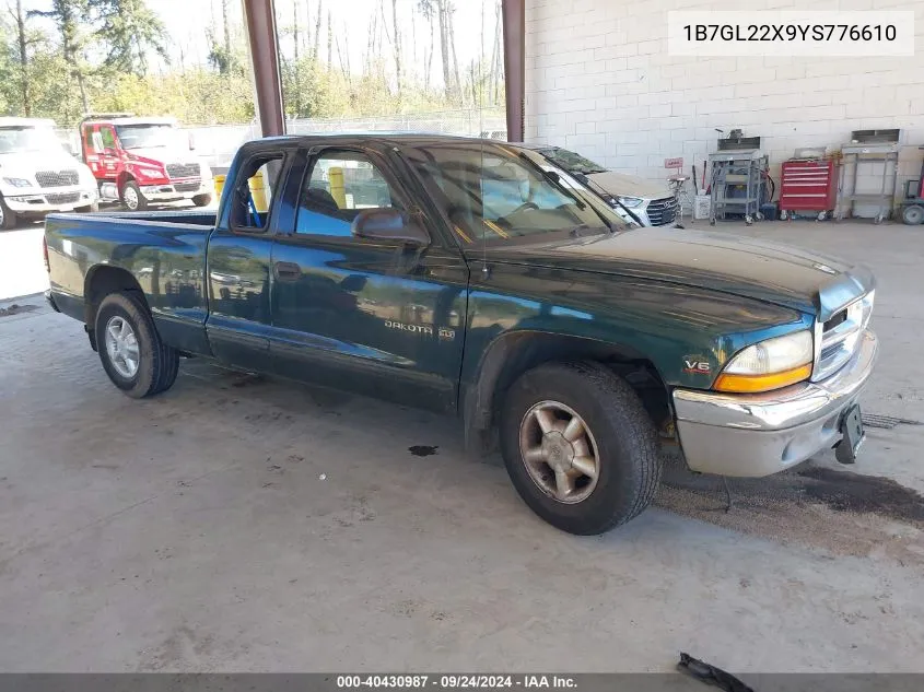 2000 Dodge Dakota Slt/Sport VIN: 1B7GL22X9YS776610 Lot: 40430987